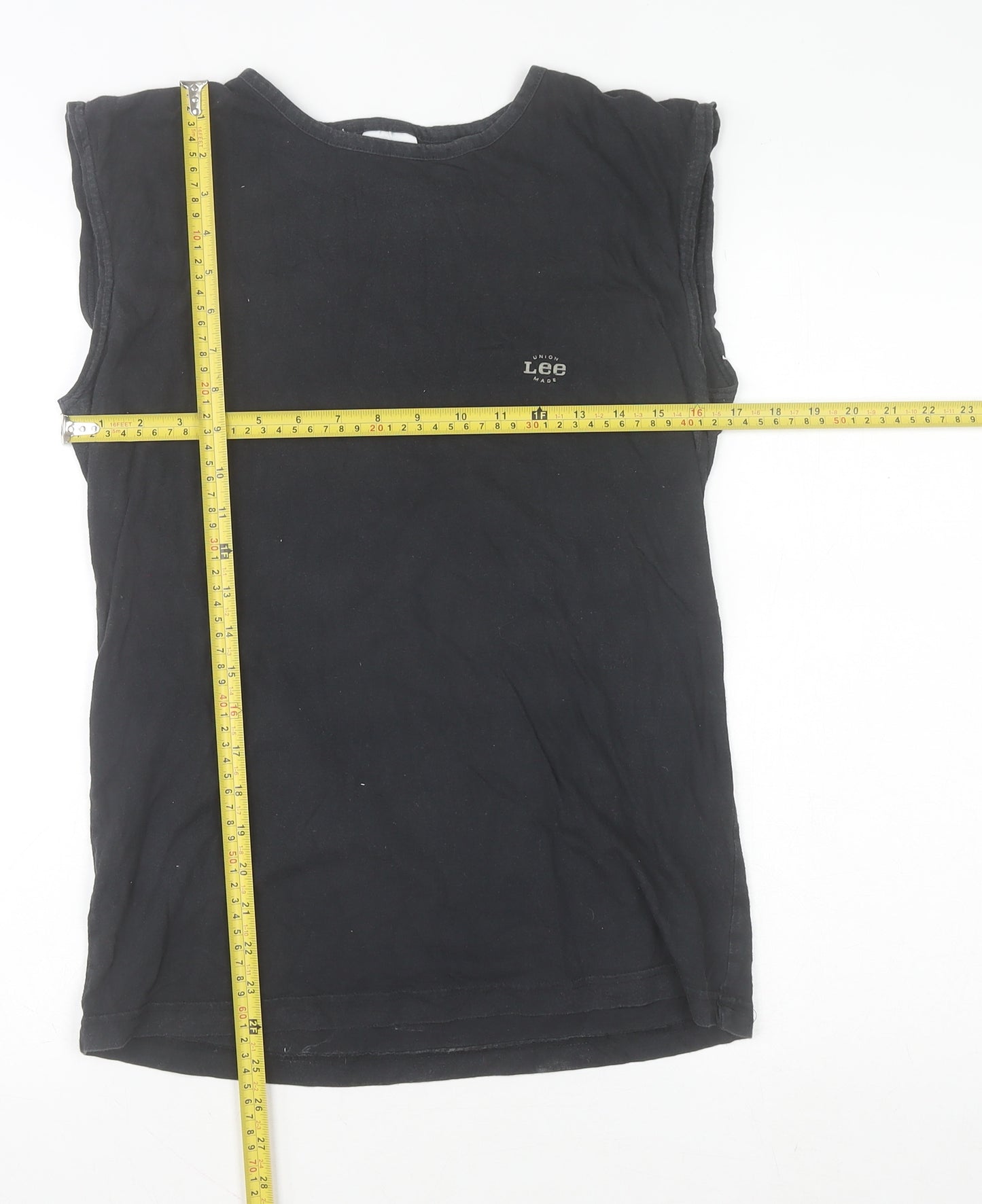 Lee Mens Black Sleeveless Crew Neck Vintage Cotton T-Shirt M