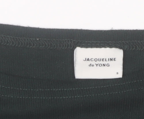 Jacqueline de Yong Women's Black Boat Neck Lightweight Pullover Jumper Size S