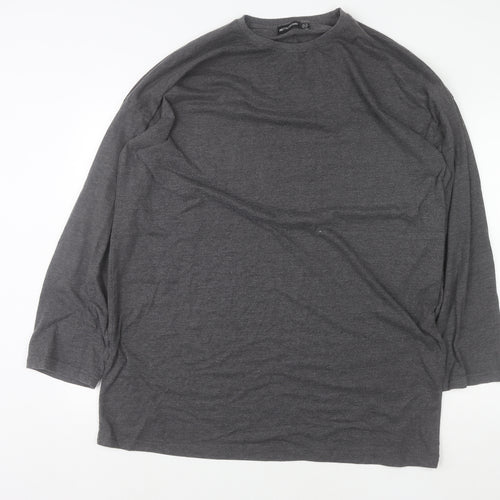 PrettyLittleThing Women’s Grey Pullover Sweatshirt UK 16 Cotton Blend