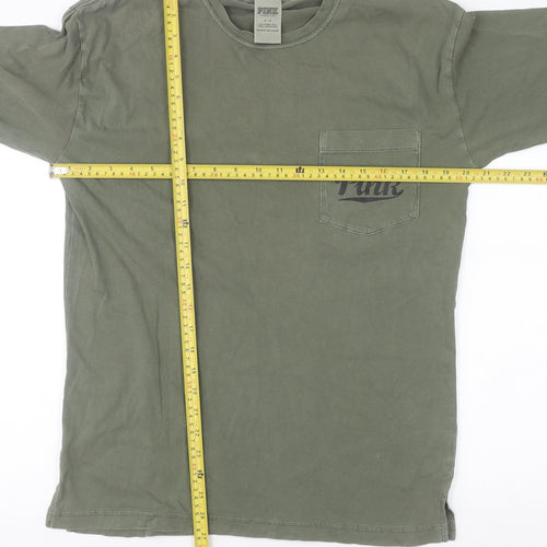 Victoria's Secret Pink Unisex Green Long Sleeve Pullover Sweatshirt S