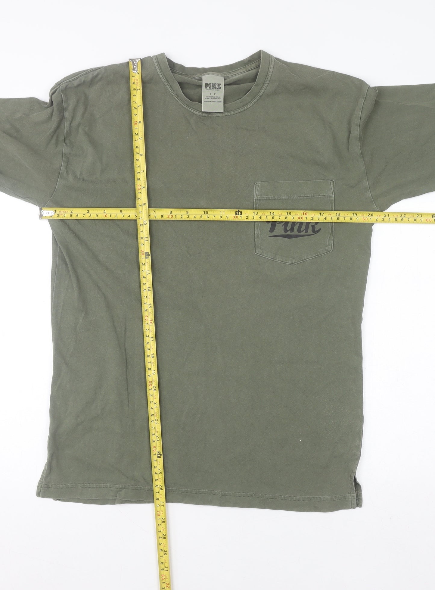 Victoria's Secret Pink Unisex Green Long Sleeve Pullover Sweatshirt S