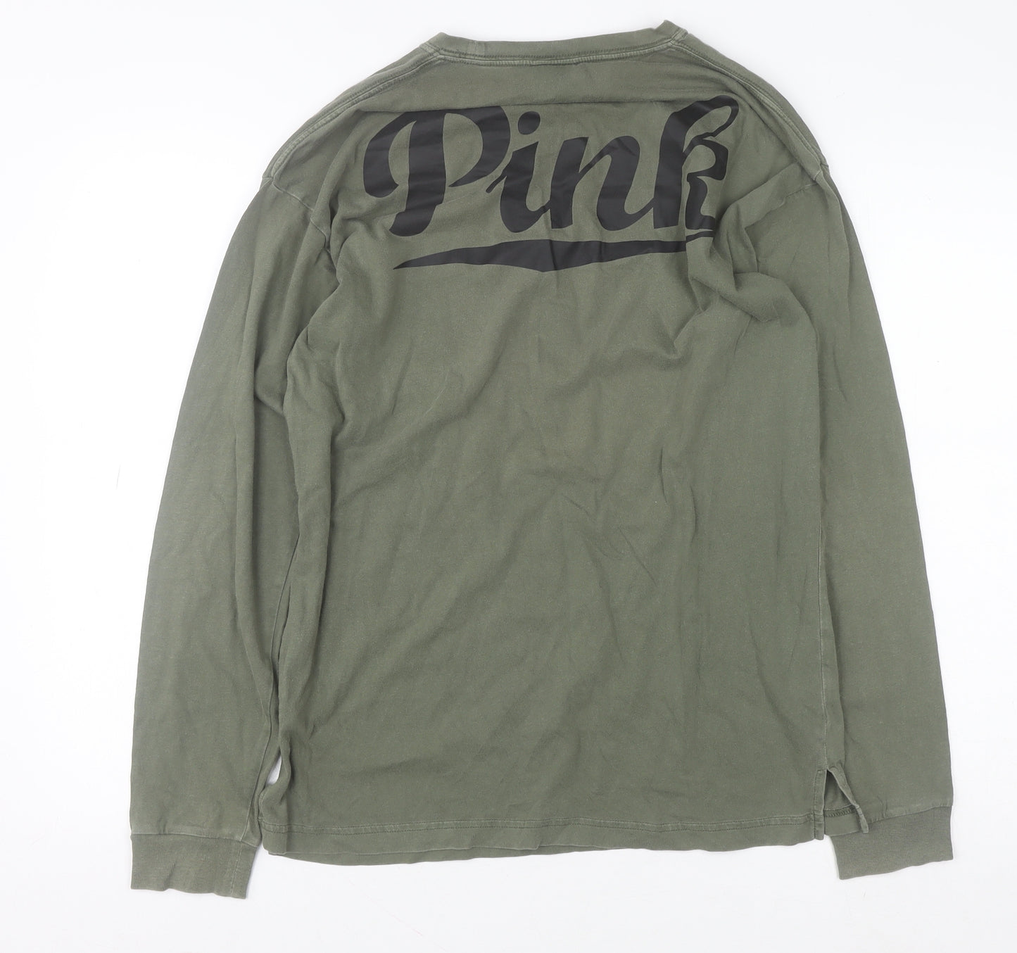 Victoria's Secret Pink Unisex Green Long Sleeve Pullover Sweatshirt S