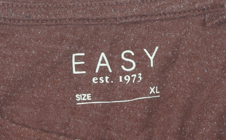 Easy Men’s Brown Bronx Graphic T-Shirt XL Crew Neck Short Sleeve