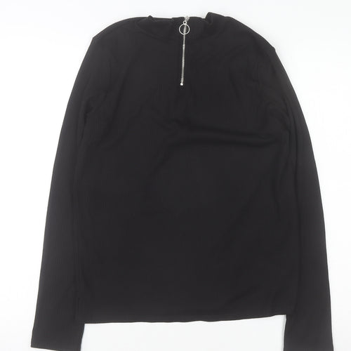 New Look Women's Black Size 18 Mock Neck 1/4 Zip Jumper