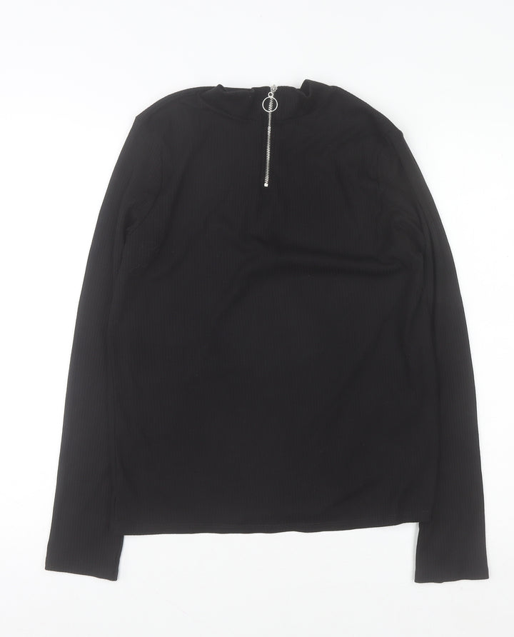 New Look Women's Black Size 18 Mock Neck 1/4 Zip Jumper