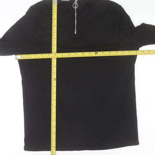 New Look Women's Black Size 18 Mock Neck 1/4 Zip Jumper