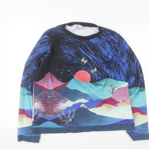 Yumi Womens Multicoloured UK 14 Landscape Print Pullover Sweatshirt