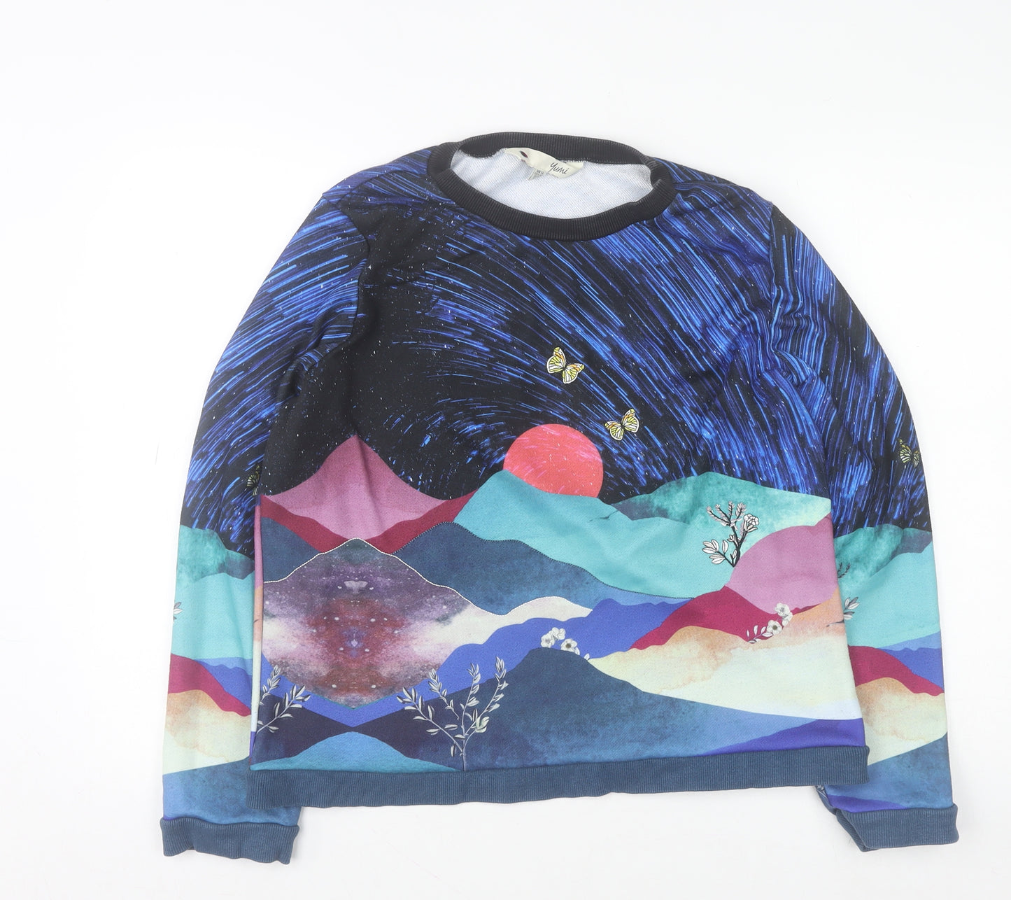 Yumi Womens Multicoloured UK 14 Landscape Print Pullover Sweatshirt