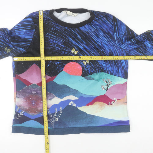Yumi Womens Multicoloured UK 14 Landscape Print Pullover Sweatshirt