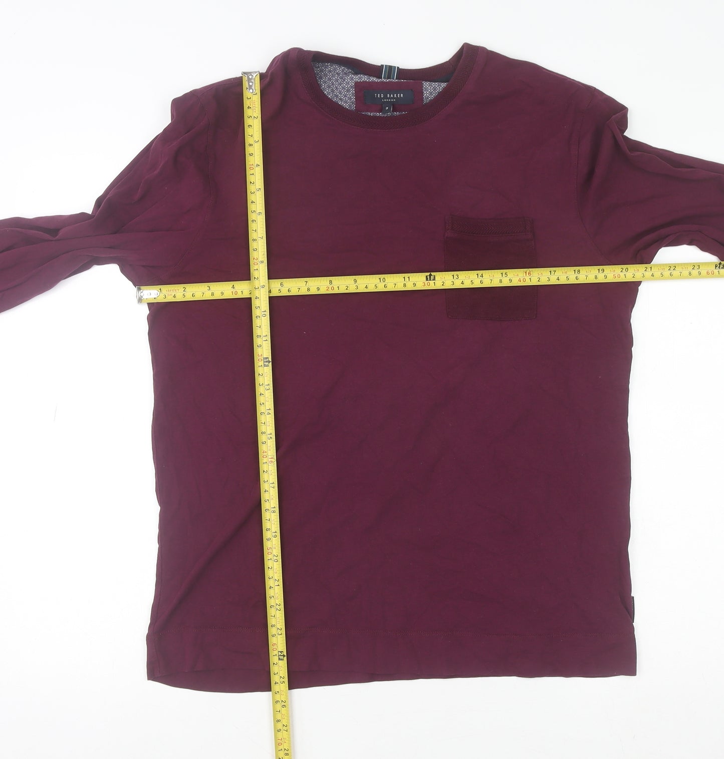 Ted Baker Men’s Red Cotton Crew Neck Long Sleeve Sweatshirt Size M