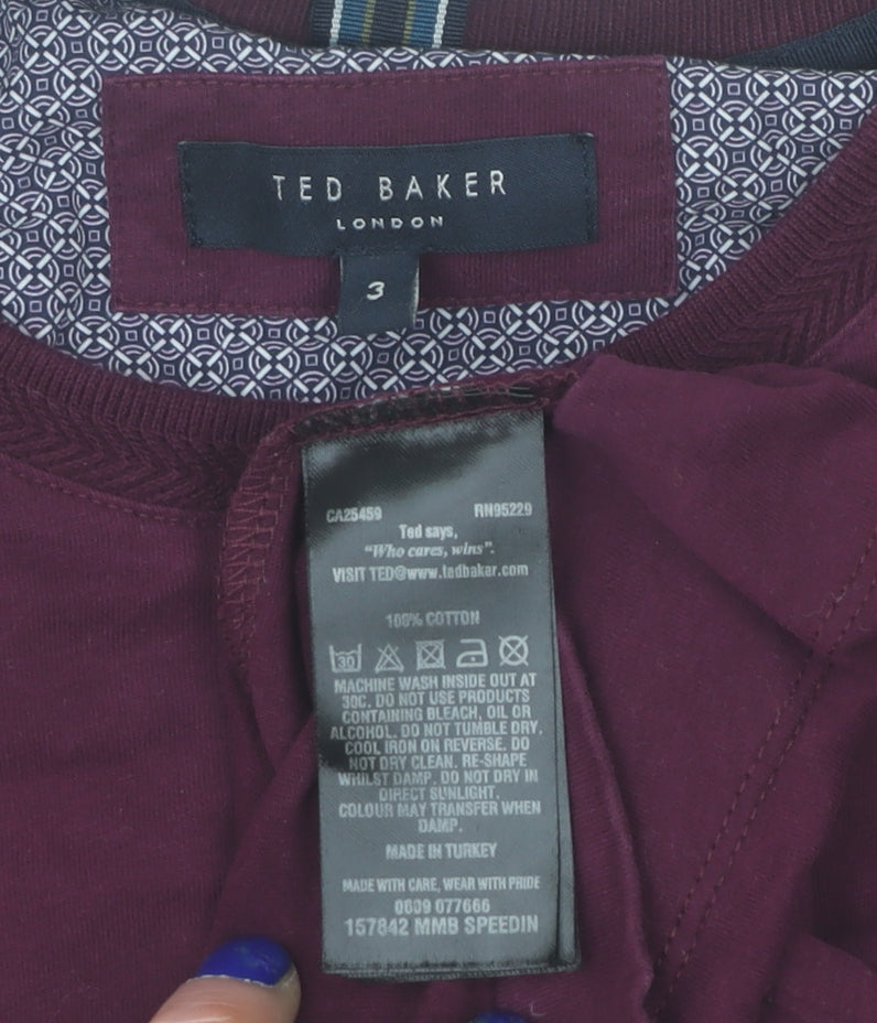 Ted Baker Men’s Red Cotton Crew Neck Long Sleeve Sweatshirt Size M