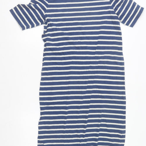 Seasalt Cornwall Women Blue Striped T-Shirt Dress Size 10