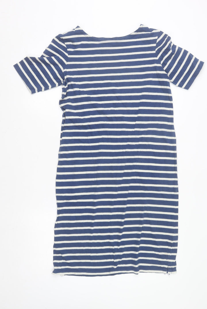 Seasalt Cornwall Women Blue Striped T-Shirt Dress Size 10