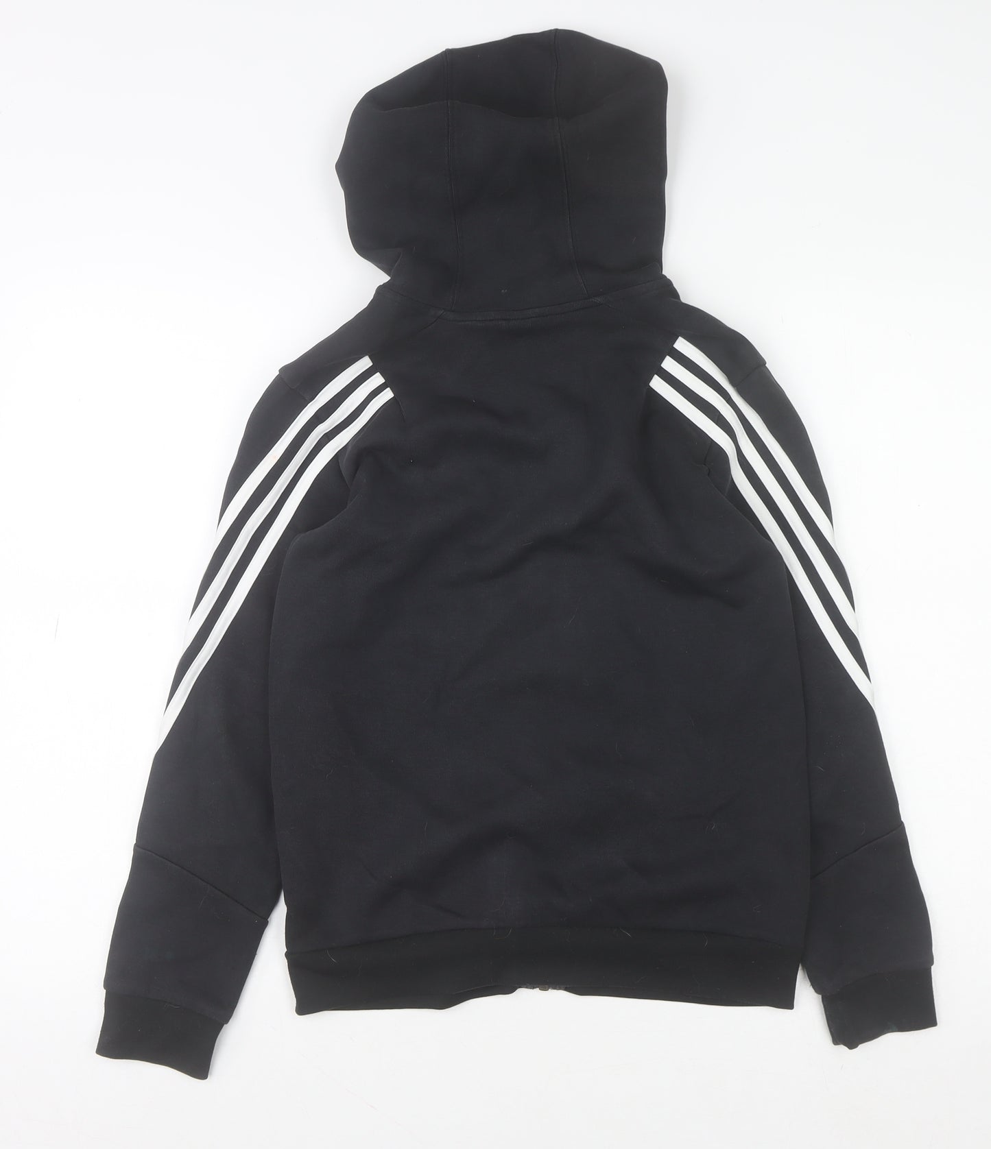 Adidas Boys Black Full Zip Hoodie 11-12 Years Sports Hooded Sweatshirt