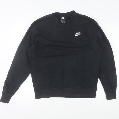 Nike Men's Black Crew Neck Fleece Sweatshirt Size S Regular Fit