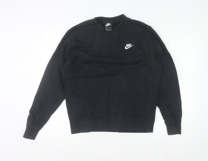 Nike Men's Black Crew Neck Fleece Sweatshirt Size S Regular Fit