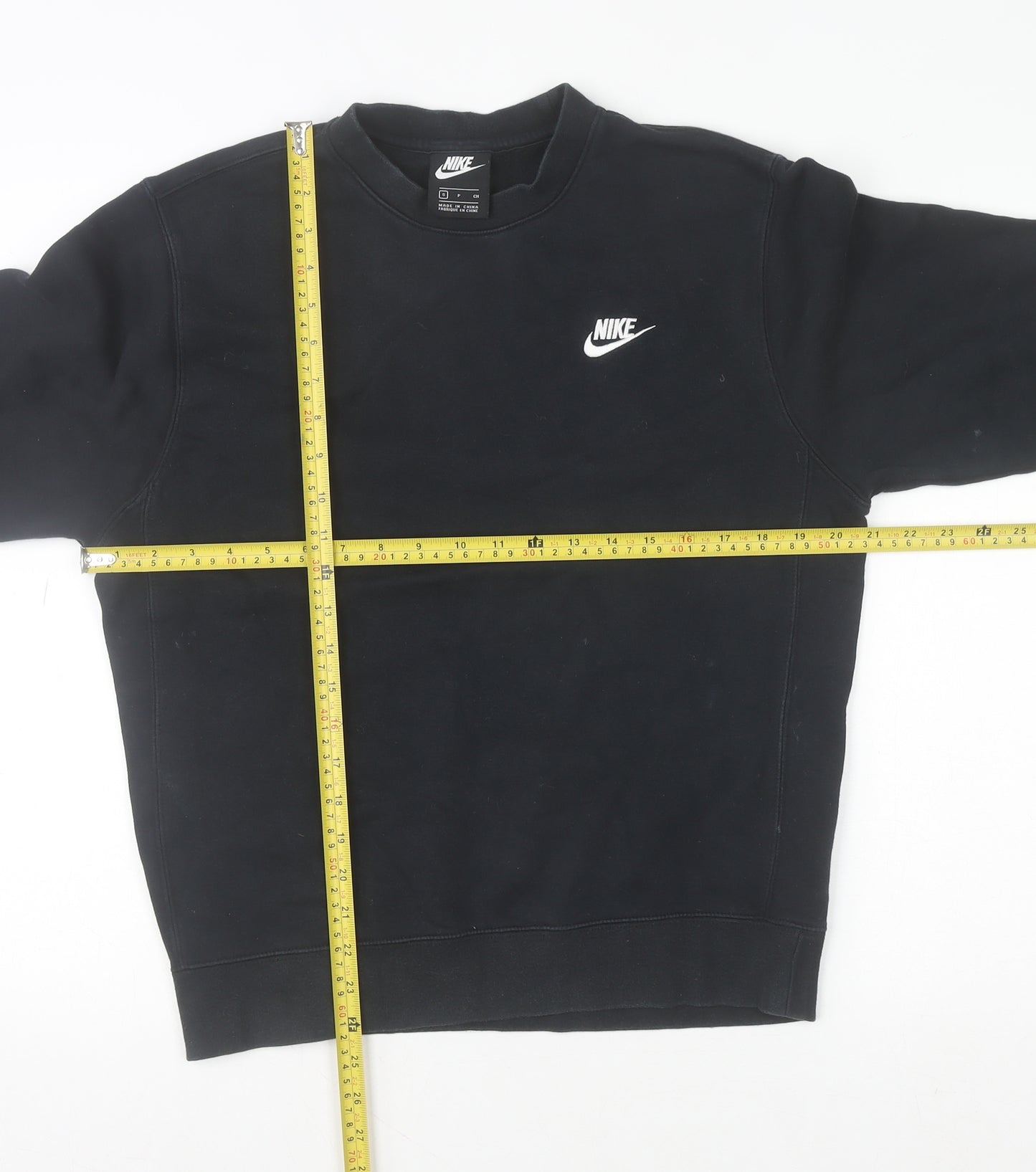 Nike Men's Black Crew Neck Fleece Sweatshirt Size S Regular Fit
