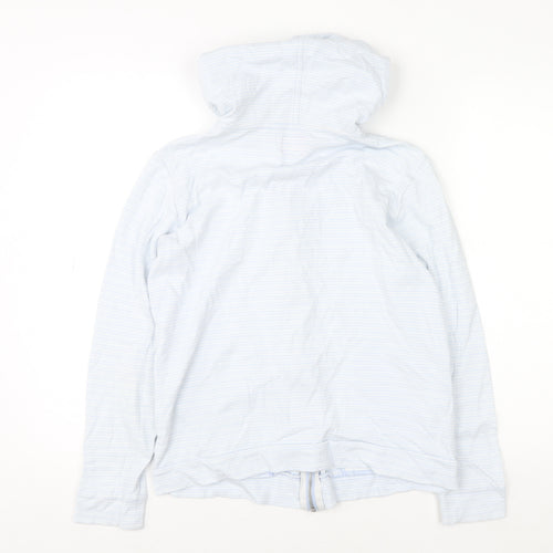 Joules Women's Blue Full Zip Hoodie UK 12 Lightweight Cotton Blend
