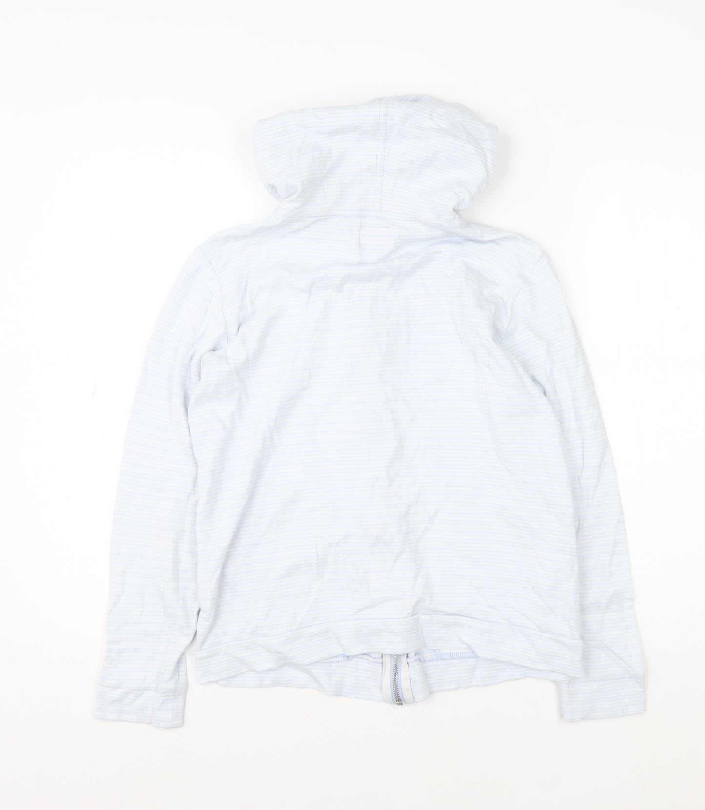 Joules Women's Blue Full Zip Hoodie UK 12 Lightweight Cotton Blend