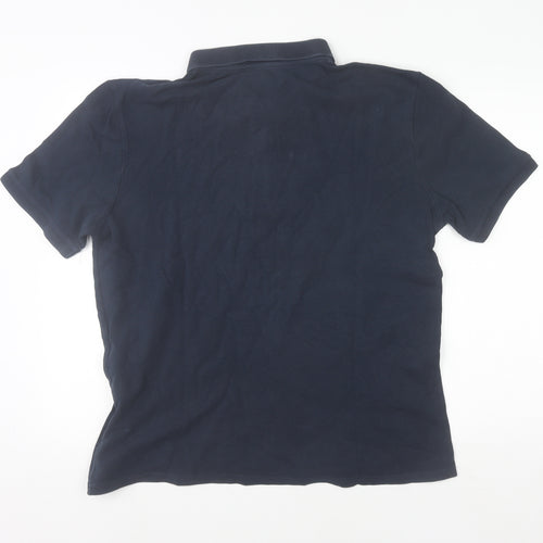 Reiss Men's Blue XL Cotton Polo Shirt Short Sleeve Casual Top