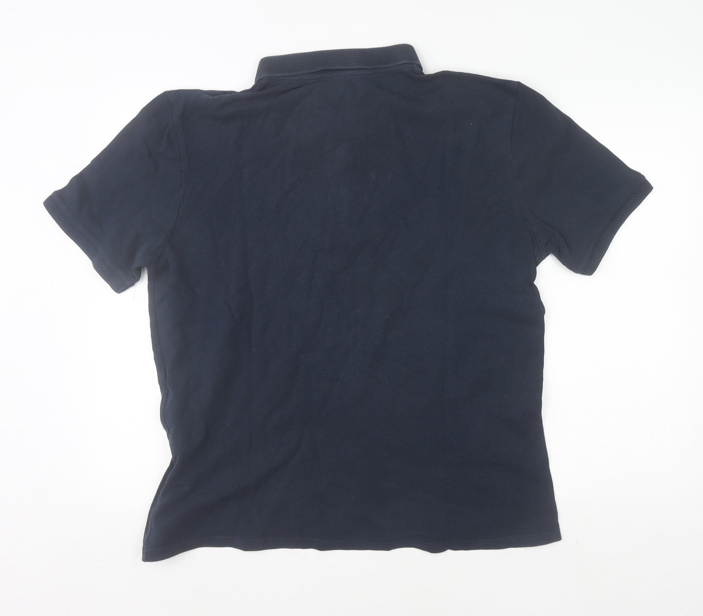 Reiss Men's Blue XL Cotton Polo Shirt Short Sleeve Casual Top