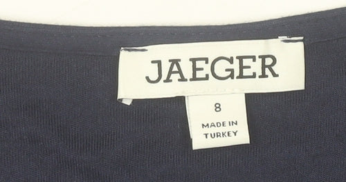 Jaeger Women’s Navy Wrap V-Neck Long Sleeve Blouse Size 8