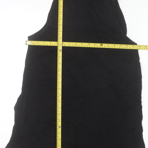 Topshop Women’s Black Hi-Low Sleeveless Shift Dress Size 10