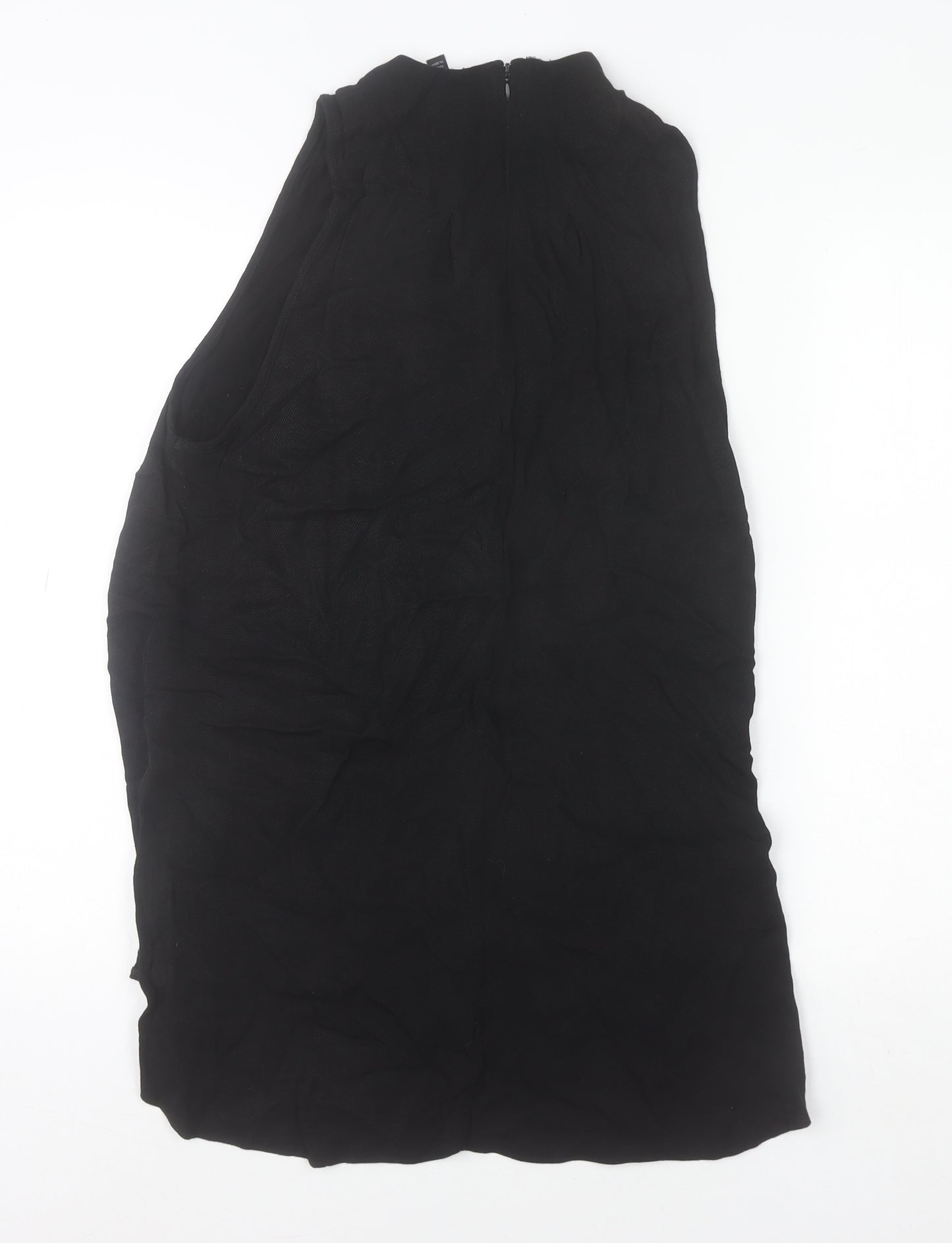 Topshop Women’s Black Hi-Low Sleeveless Shift Dress Size 10