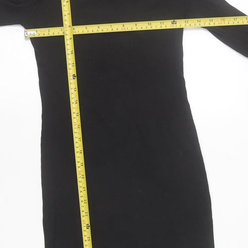 H&M Divided Women’s Black Long Sleeve Bodycon Dress Size S