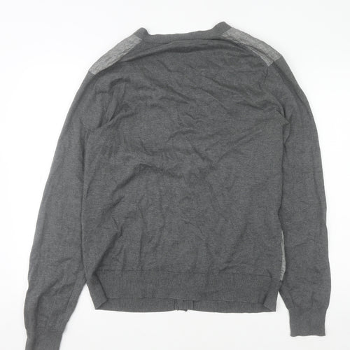 Calvin Klein Men's Grey Cotton Modal Linen Cardigan M V-Neck