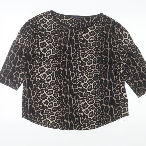 Marks and Spencer Womens Leopard Print 3/4 Sleeve Blouse UK 14