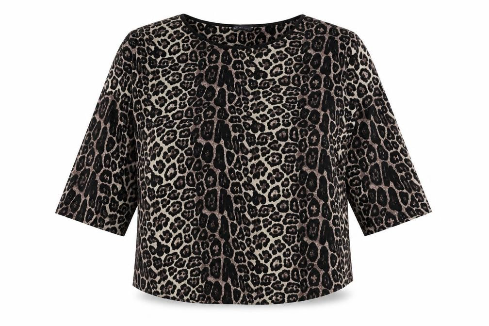 Front view of Marks & Spencer women’s leopard print 3/4 sleeve blouse uk 14