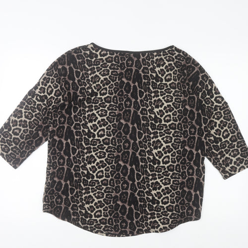Marks and Spencer Womens Leopard Print 3/4 Sleeve Blouse UK 14