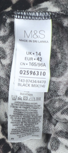 Marks and Spencer Womens Leopard Print 3/4 Sleeve Blouse UK 14