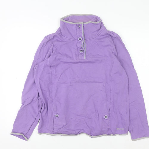 Maine New England Women’s Purple Long Sleeve Henley Sweatshirt Size 16