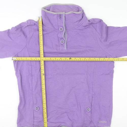 Maine New England Women’s Purple Long Sleeve Henley Sweatshirt Size 16