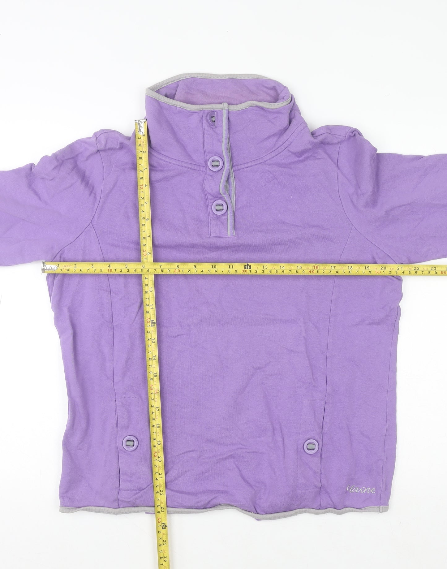 Maine New England Women’s Purple Long Sleeve Henley Sweatshirt Size 16