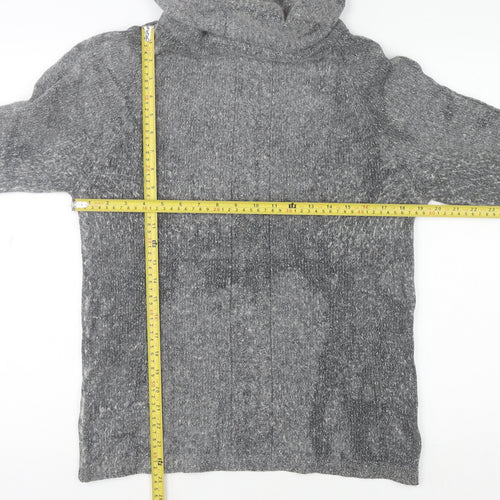 Expressions Womens Grey Silk Blend Cowl Neck Jumper Size 10