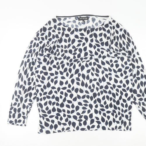 Debenhams The Collection Women’s Blue Leaf Print Cotton Top Size 14