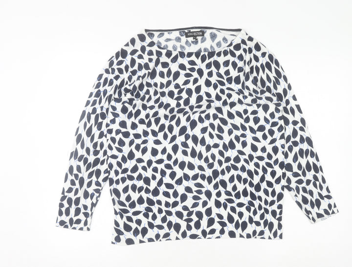 Debenhams The Collection Women’s Blue Leaf Print Cotton Top Size 14