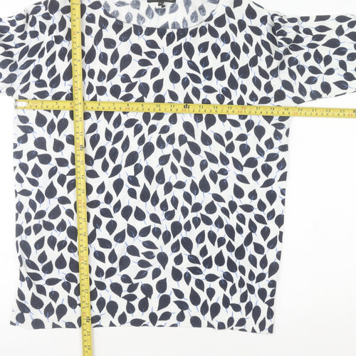 Debenhams The Collection Women’s Blue Leaf Print Cotton Top Size 14