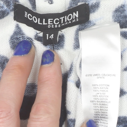 Debenhams The Collection Women’s Blue Leaf Print Cotton Top Size 14