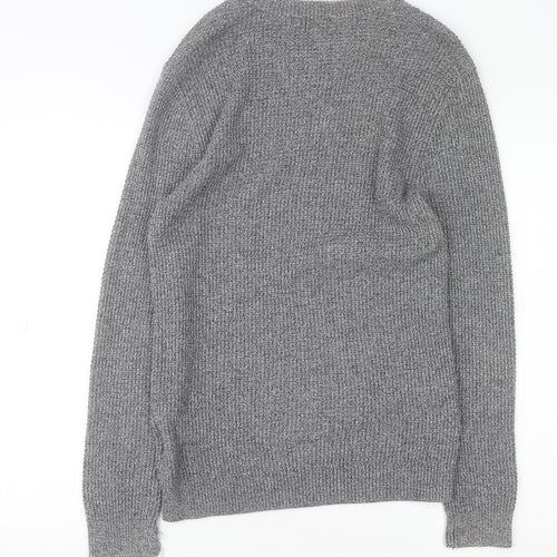 H&M Women's Grey Knit Crew Neck Long Sleeve Pullover Jumper Size S
