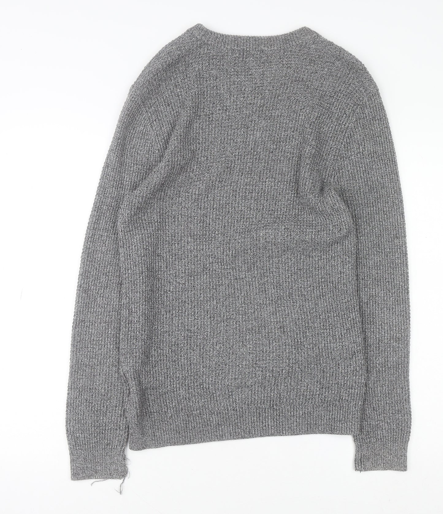 H&M Women's Grey Knit Crew Neck Long Sleeve Pullover Jumper Size S