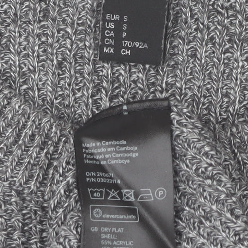 H&M Women's Grey Knit Crew Neck Long Sleeve Pullover Jumper Size S