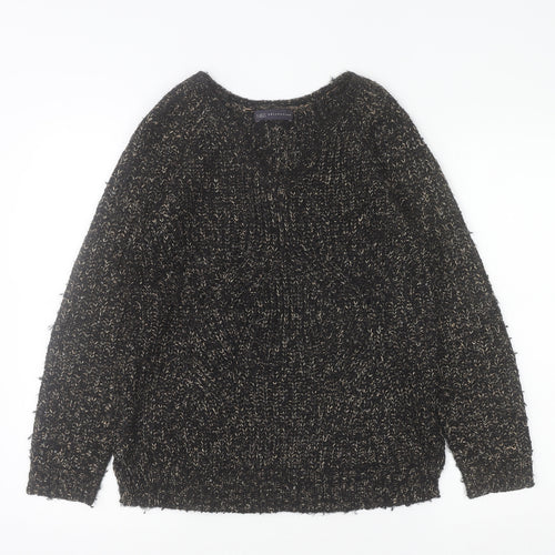 Marks and Spencer Women's Black Chunky Knit Jumper Size 8