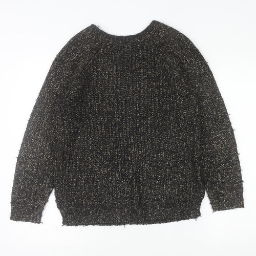 Marks and Spencer Women's Black Chunky Knit Jumper Size 8