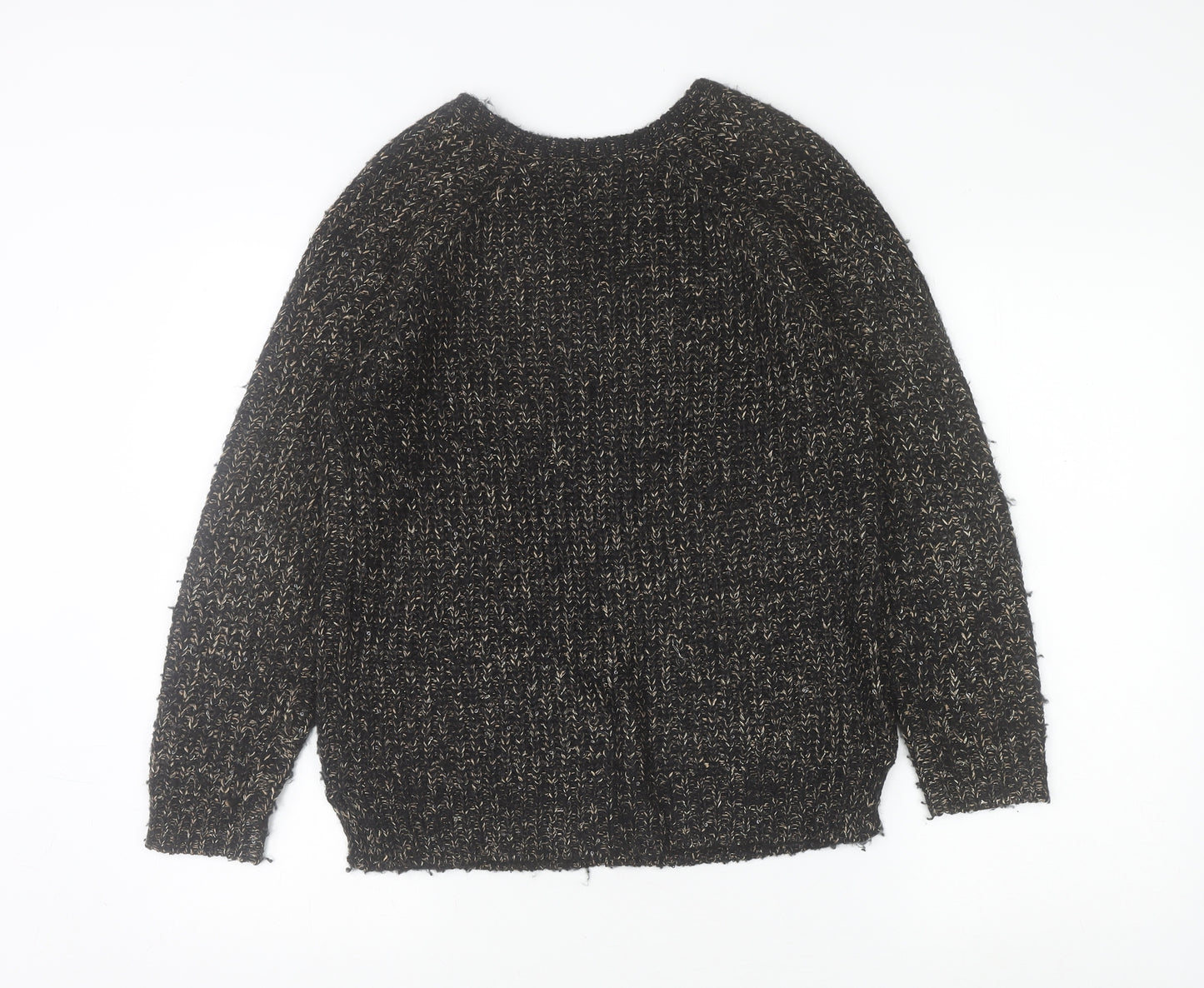 Marks and Spencer Women's Black Chunky Knit Jumper Size 8
