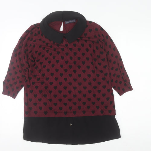 Marks and Spencer Women’s Red Heart Collared Tunic Blouse UK 14