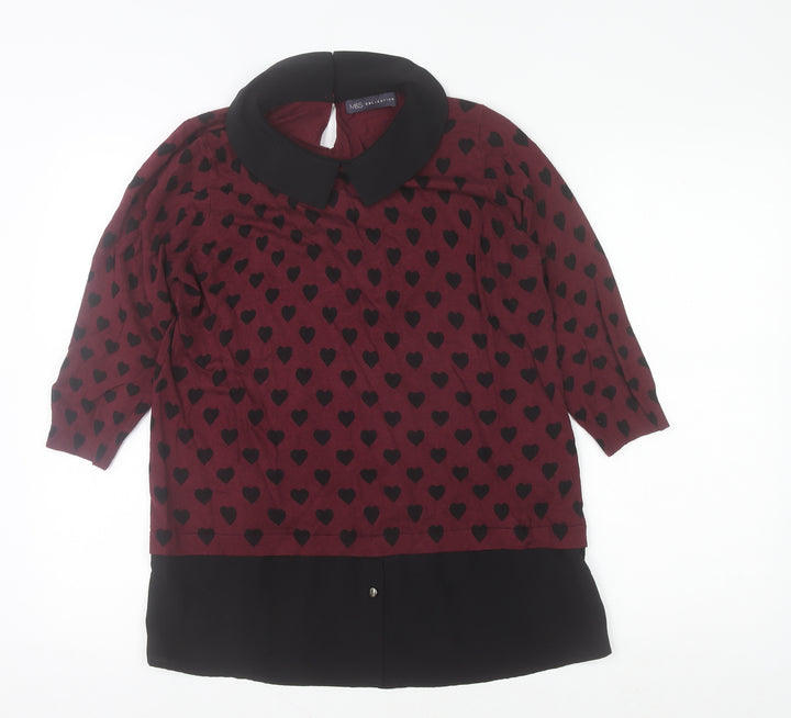 Marks and Spencer Women’s Red Heart Collared Tunic Blouse UK 14